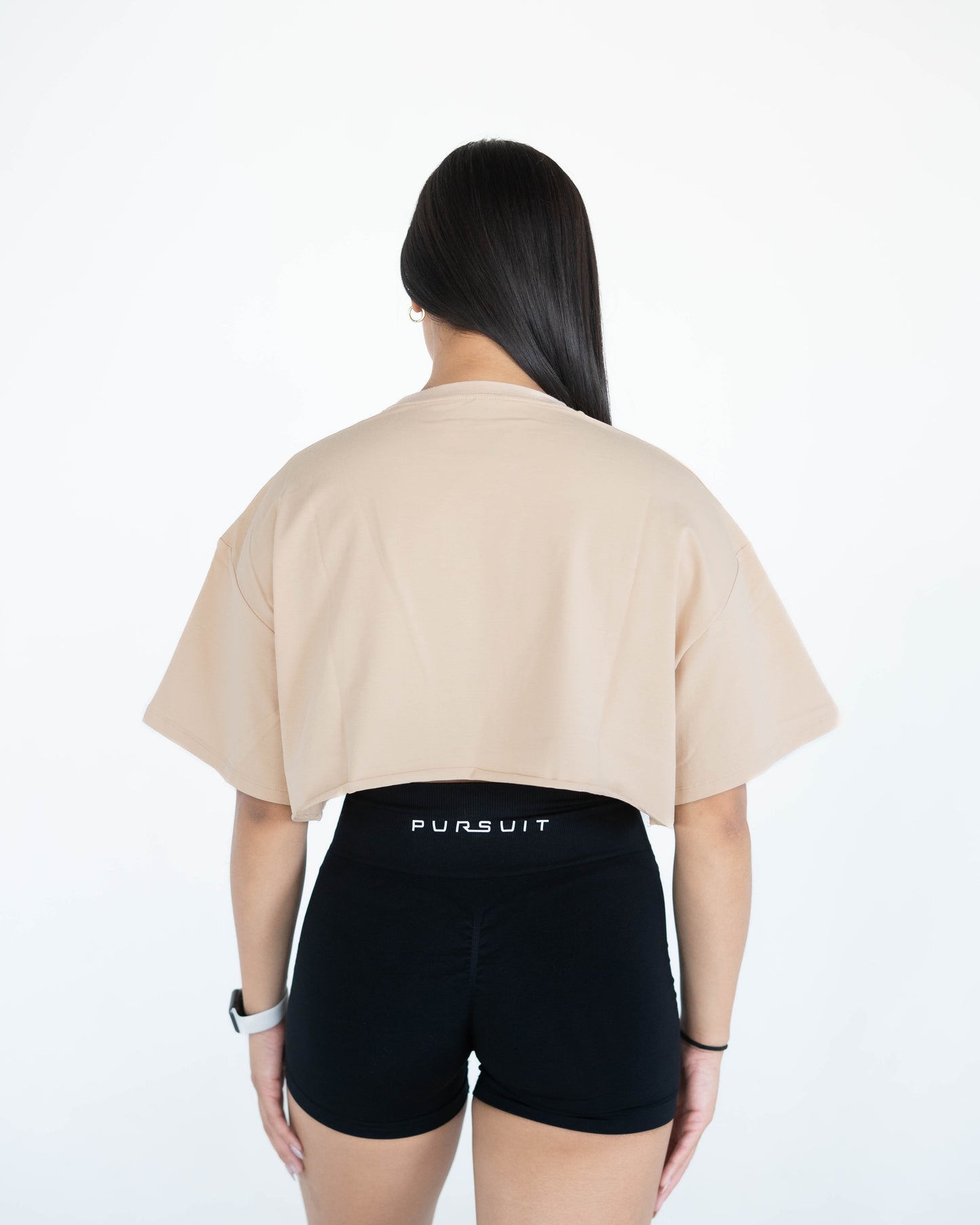 Identity Oversized Crop Shirt - Sand