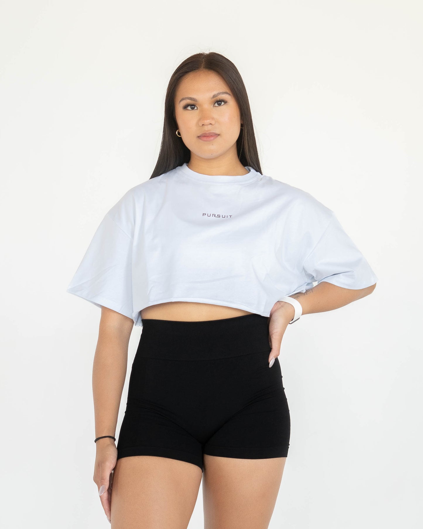 Identity Oversized Crop Shirt - White